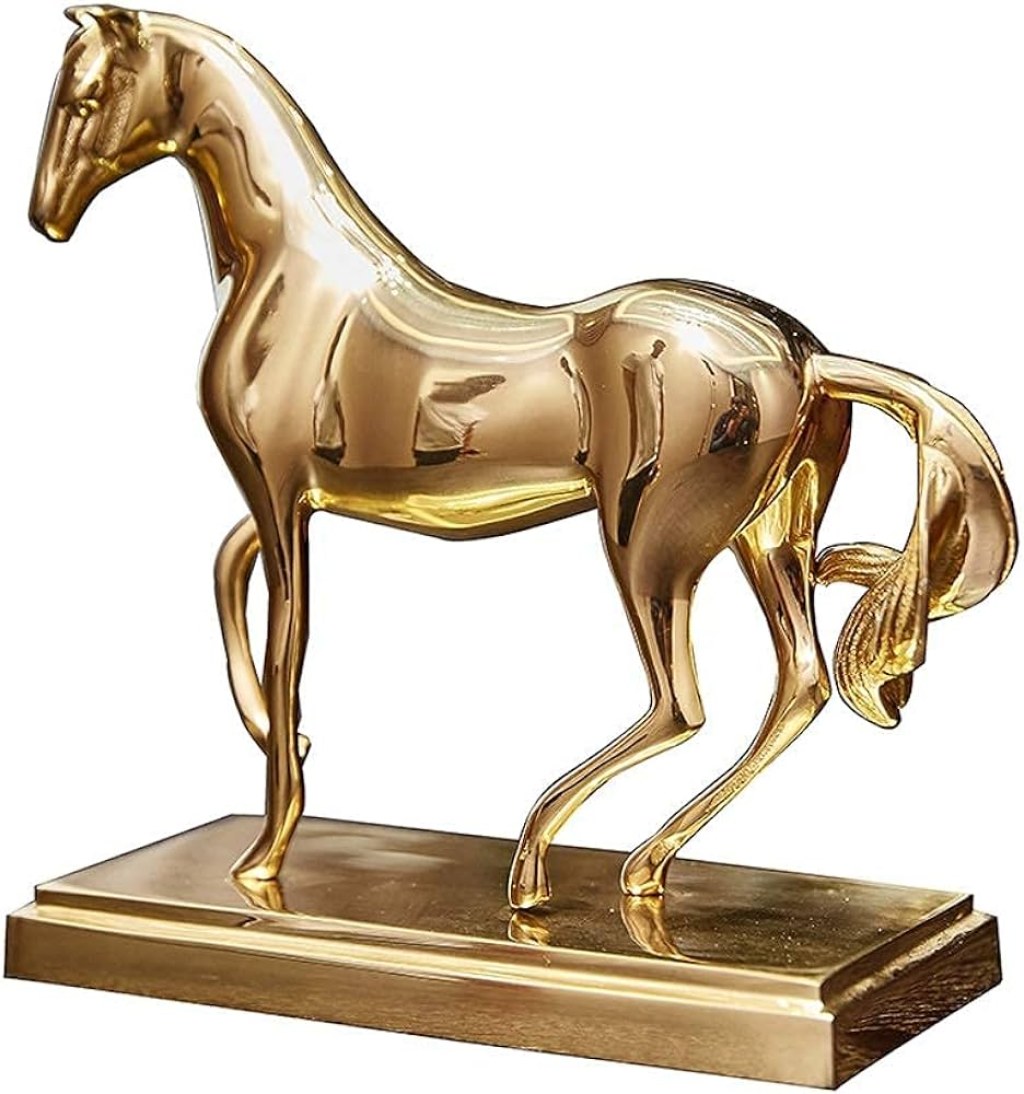creative equine decor - Creative Home Golden Copper Horse Decor Abstract Metal Horse Success Decor  Figure Decorative Metal Statue (Size: Style) Decoration