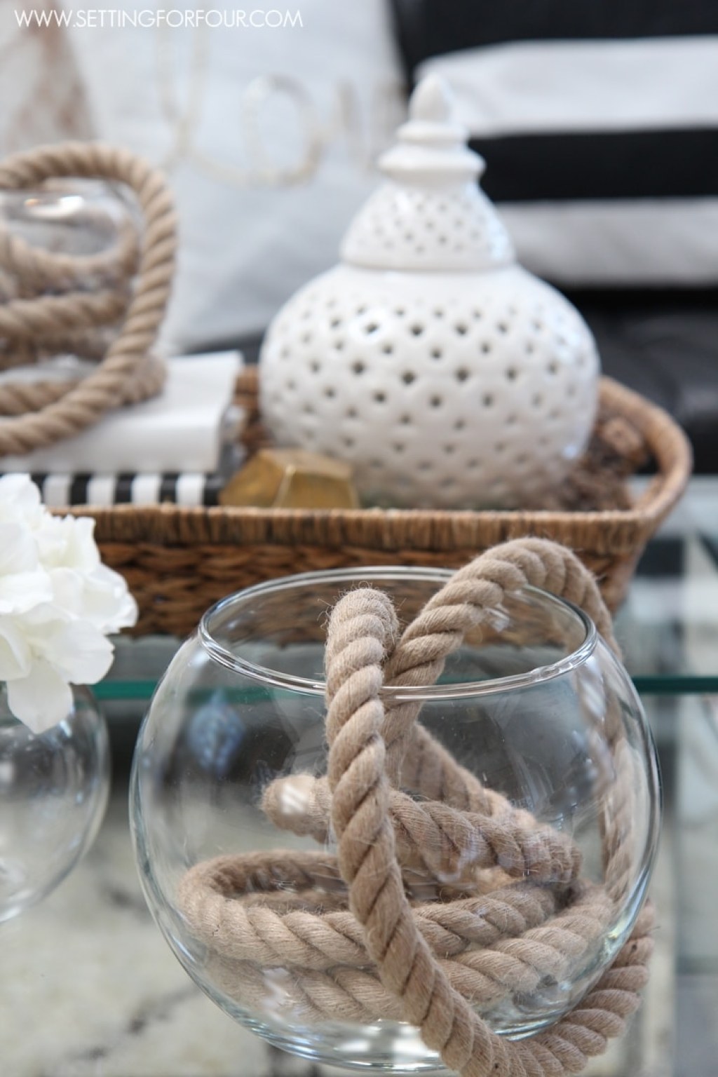 creative rope decorations - DIY Rope Decor - Setting for Four