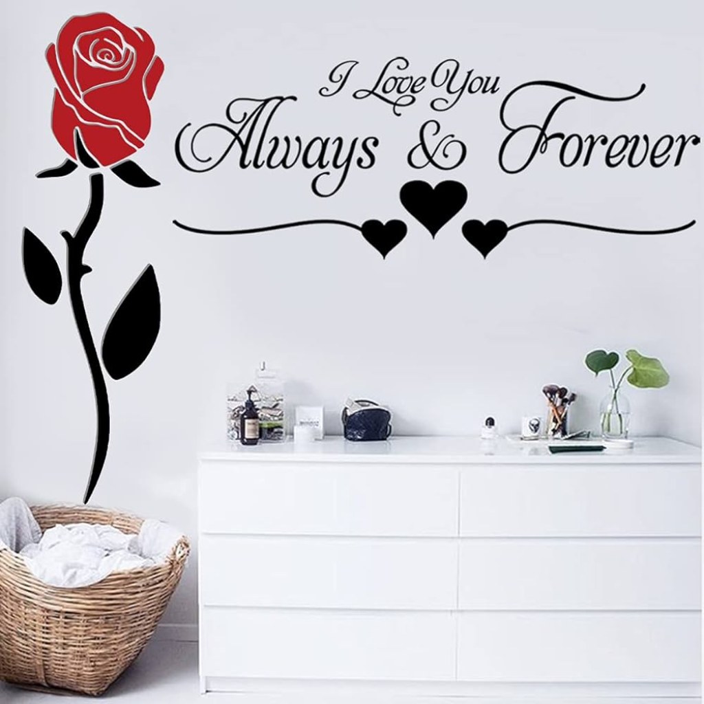creative romantic decorations - Pack of  Vinyl Wall Decoration I Love You Always & Forever and