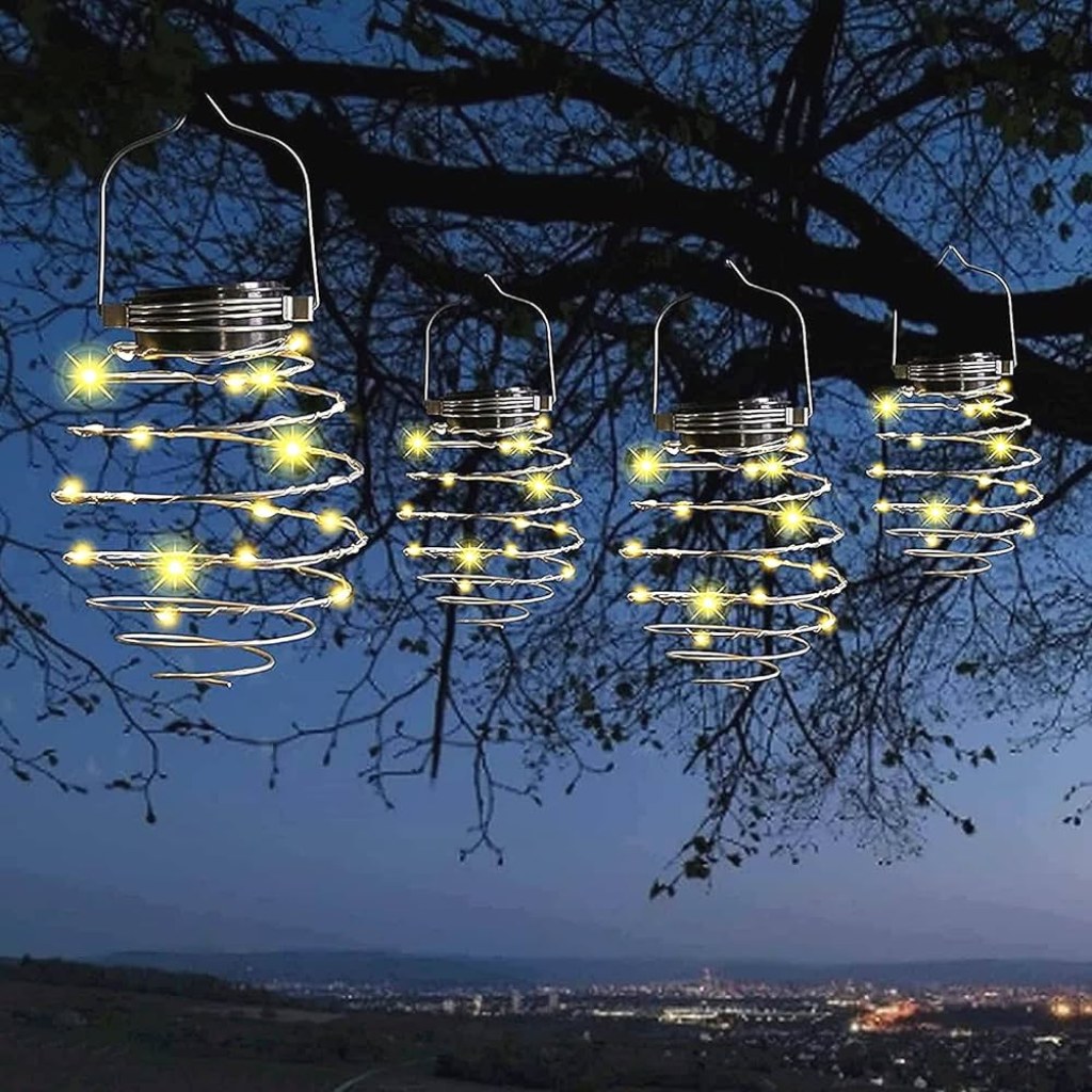 creative decorative lights - Pack Solar Spiral Lights, LED Solar Garden Lights, Creative Iron