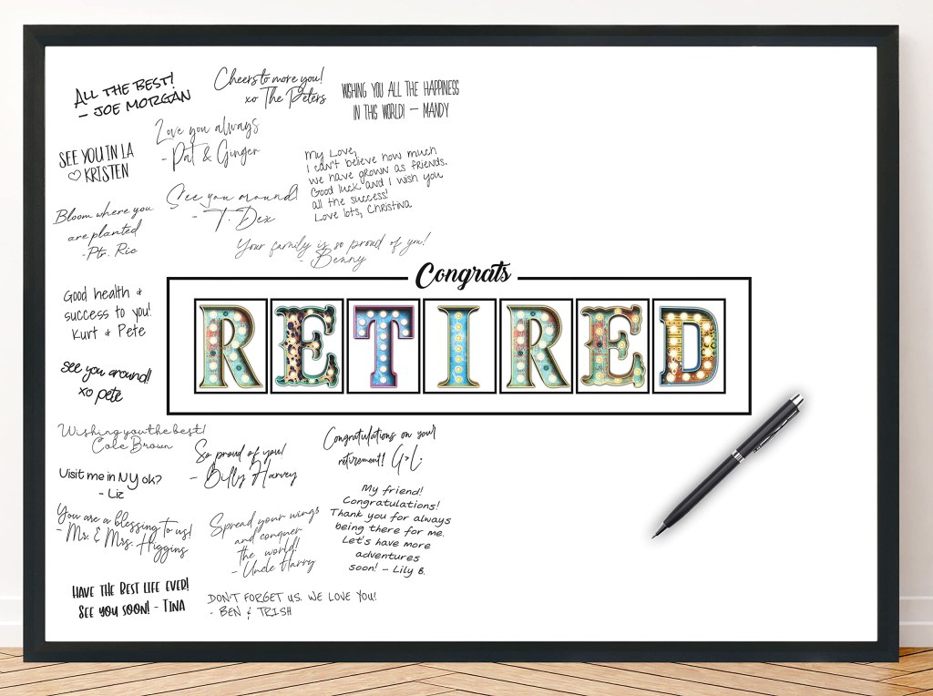 creative retirement decor - Party Decoration for Retirement, Group Signature Card, Large Creative Guest  Book Alternative, Party Supplies and Decorations, for Men, Women,