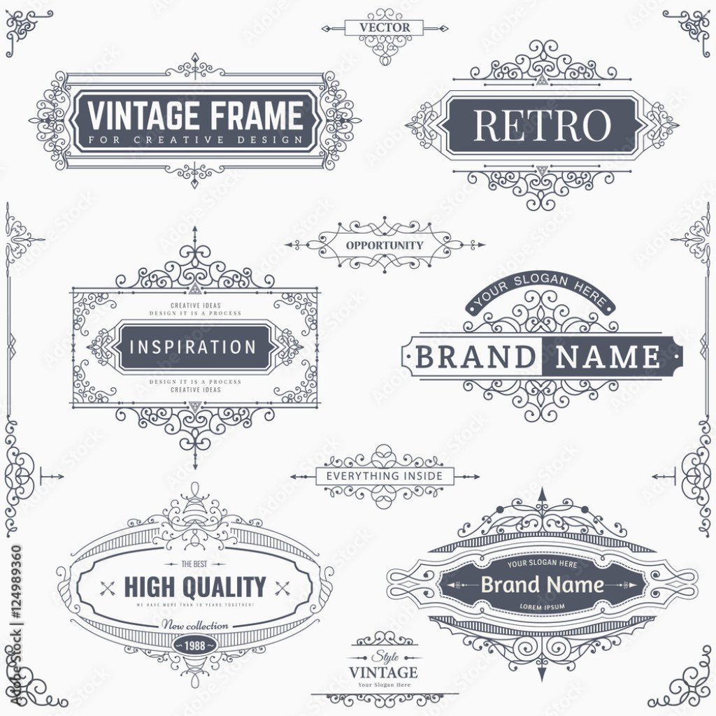 set of creative vector templates for logos label or banners on